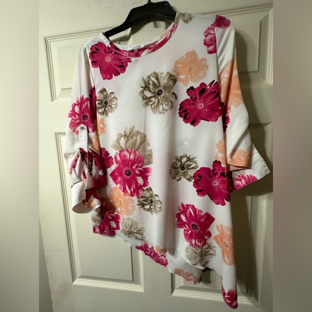 Calvin Klein Flower Blouse, Size Small